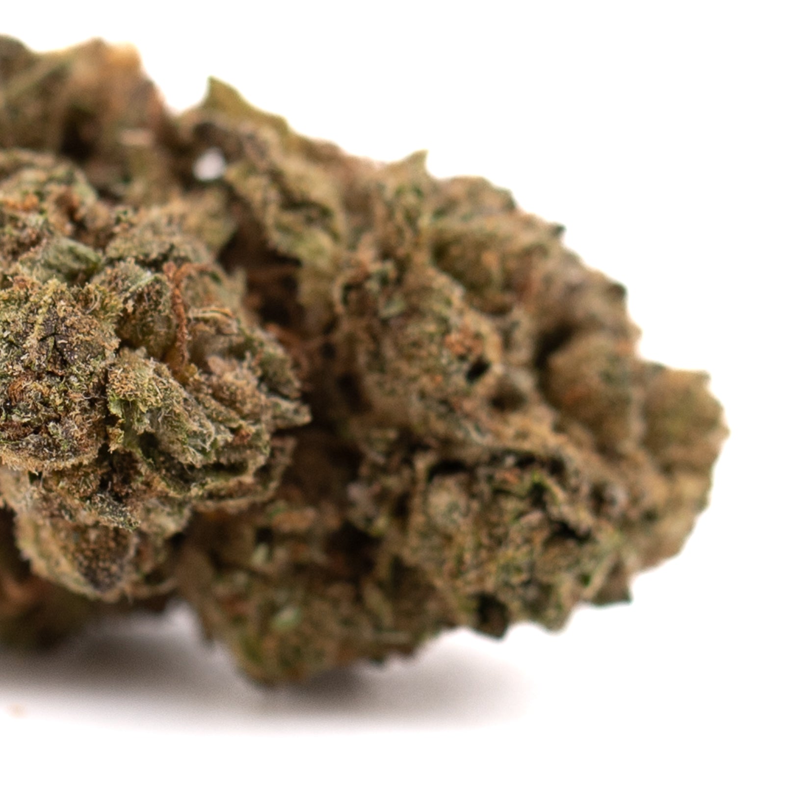 Rozay Cake THCa Flower Full-Term hemp flower with dense trichome-covered green and brown bud