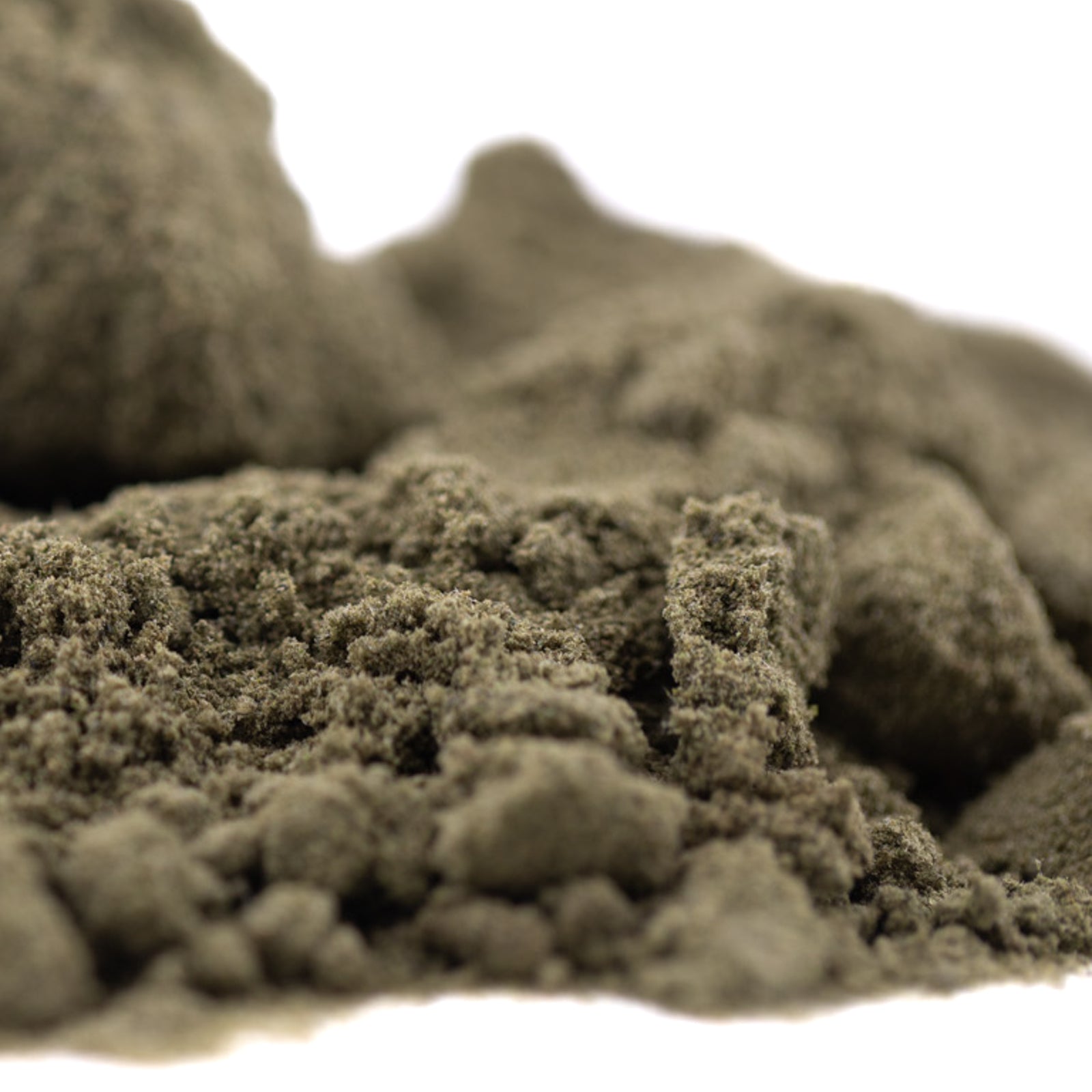 Runtz THCa Kief pile of light brown finely ground hemp flower with sweet fruity characteristics