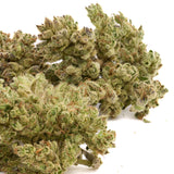 Light green Sauerkraut THCa Hemp Flower with orange hairs and white trichomes