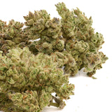 Light green Sauerkraut THCa Hemp Flower with orange hairs and white trichomes