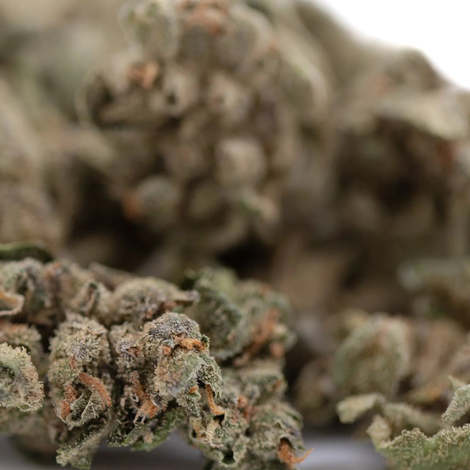 Sour Apple THCa Flower Smalls: Potent bud with green leaves and white trichomes