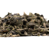 Loose-leaf green tea with sour candy indoor aroma and rich terpene profile