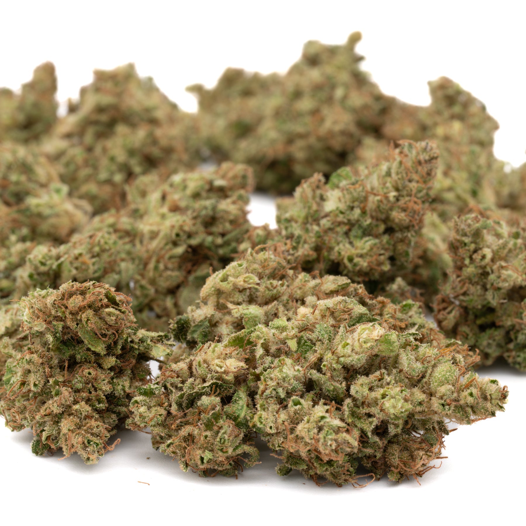 Pile of Sour Chem CBD Hemp Flower Full-Term with Sour Diesel aroma and buds