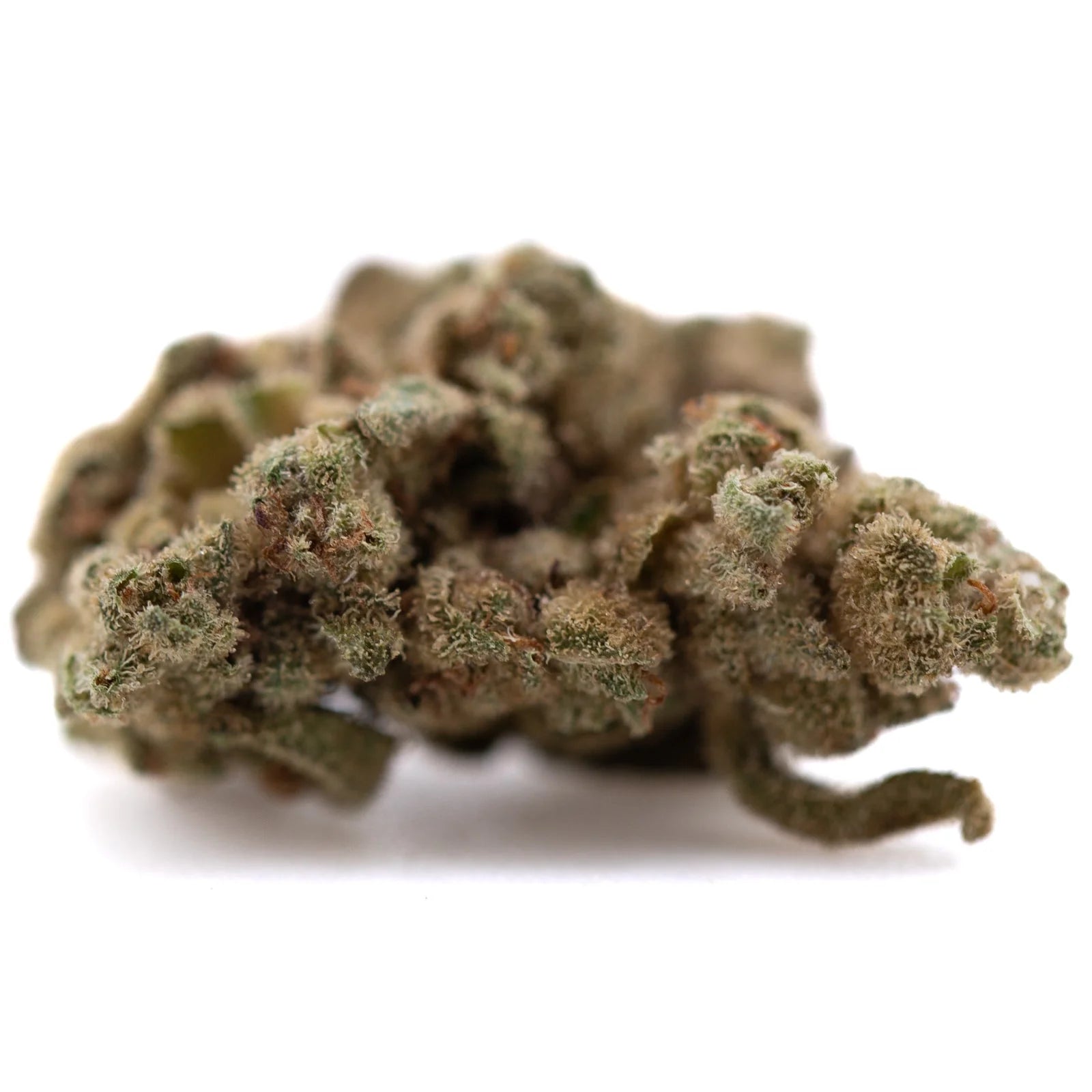 Sour Diesel THCa Flower Smalls with trichomes and green leaves