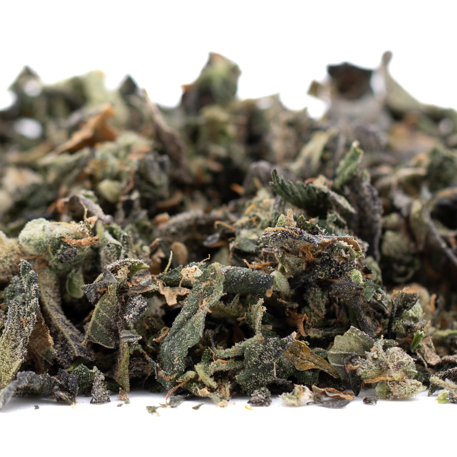 Dried shredded green herbs for Sour Garlic Indoor Trim Wholesale 1LB, ideal for hemp flower and thca trim bulk