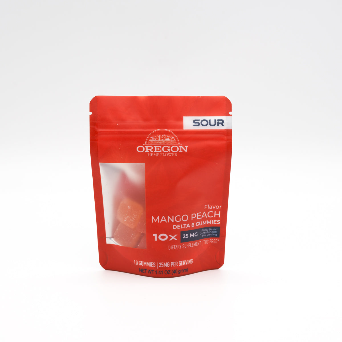 Sour Mango Peach Delta 8 Gummies 250mg