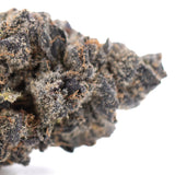 Sour Pears Indoor THCa Flower: Black and Brown Bud with White Frost