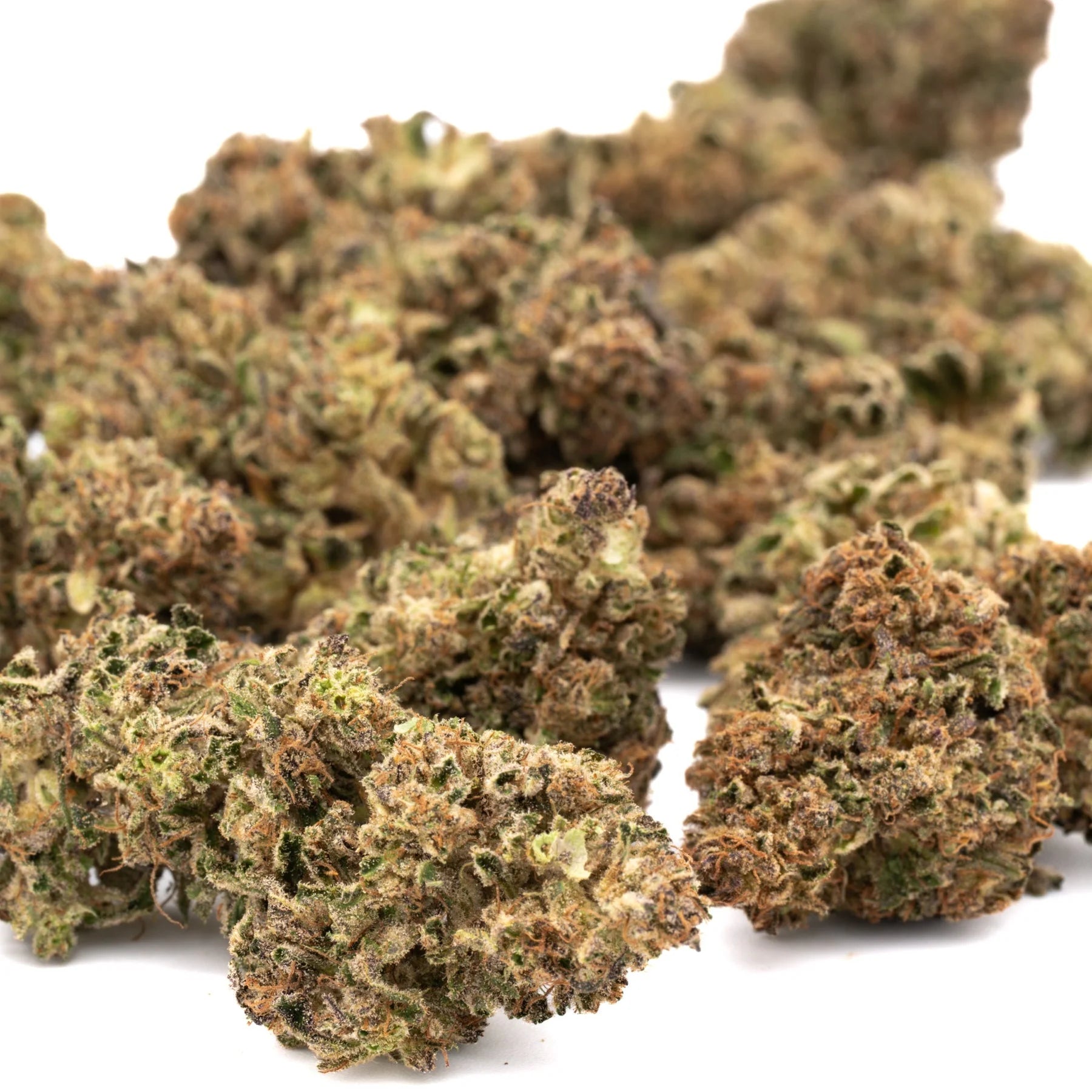 Dried Sour Space Candy CBD Hemp Flower Full-Term with green purple and orange hues