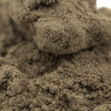 Close-up of light brown THCa Kief from Star Krunch hemp flower product
