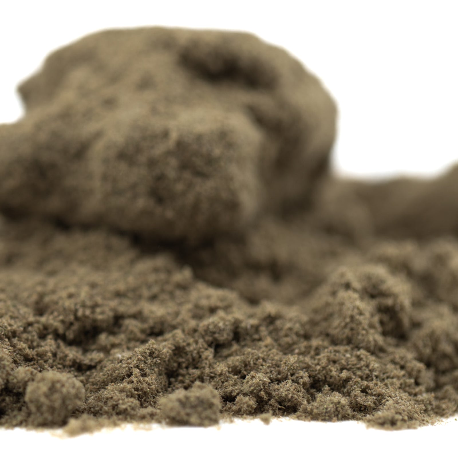 Star Krunch THCa Kief displaying a mound of light brown hemp flower powder