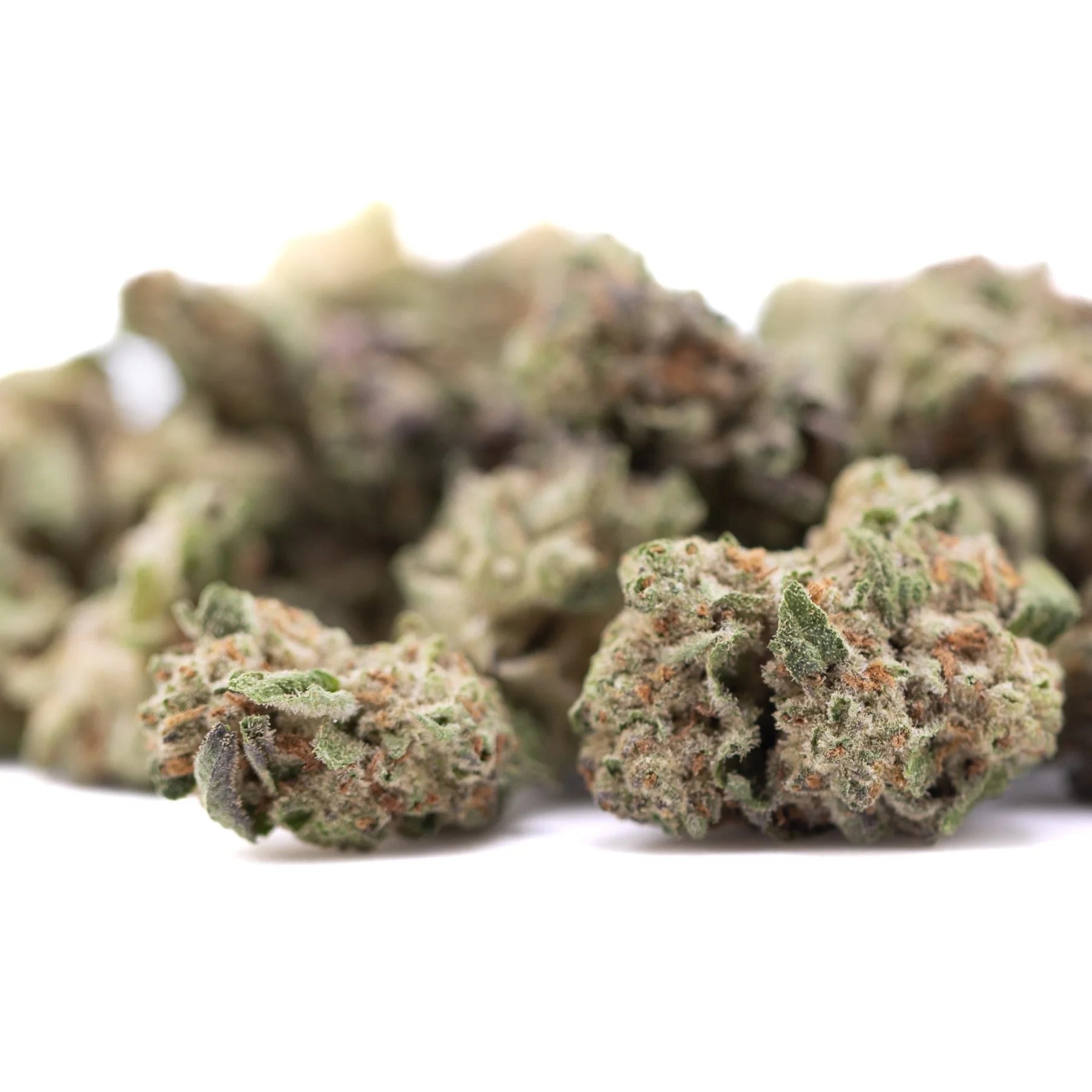 Subzero thca hemp flower greenhouse smalls with green and purple frosty buds and high total cannabinoids for body-melting effects