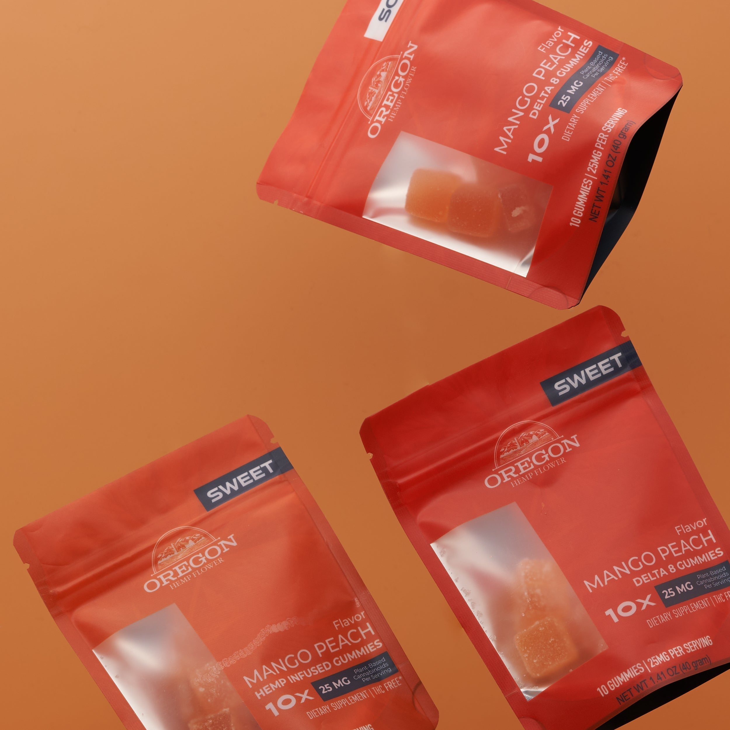 Sweet Mango Peach Delta 8 Gummies