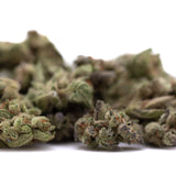 Premium Top Gun THCa Flower Smalls: Green buds with trichomes and resin