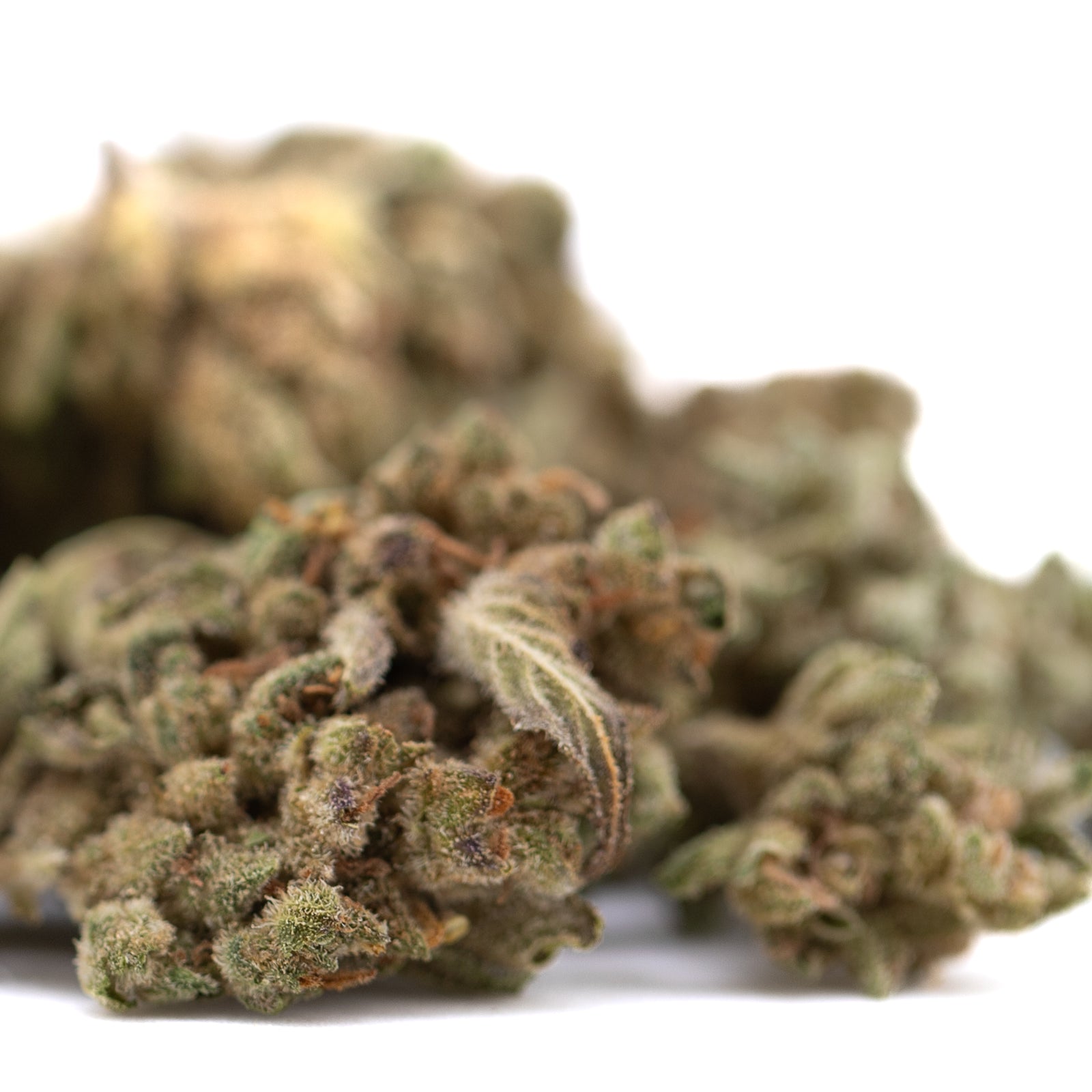 Premium TriCross THCa smalls: green bud with white trichomes