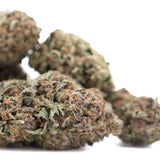 Mature tropical punch thca hemp flower with dense trichome-covered buds greenish brown greenhouse thca flower
