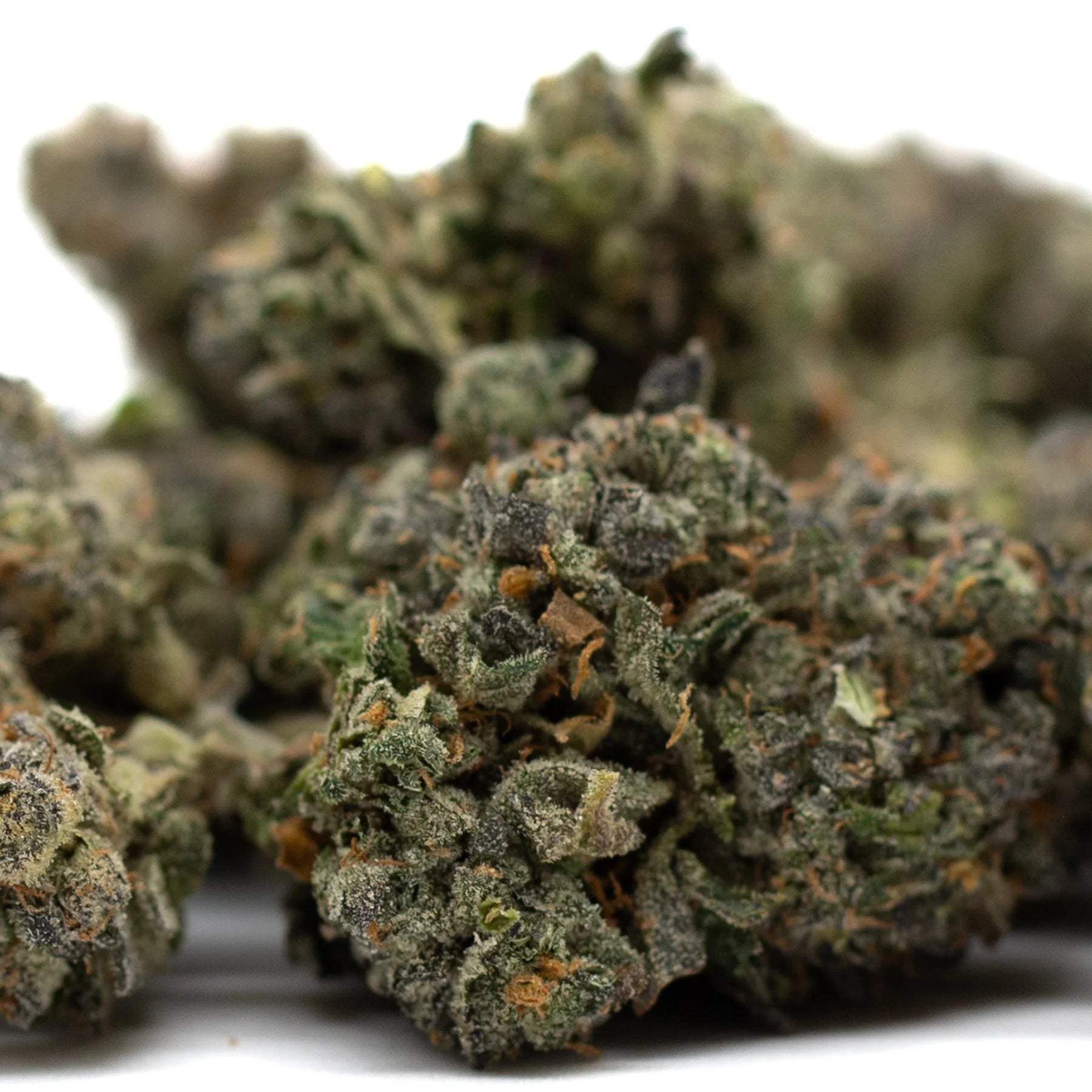 Dried Zkittlez Indoor Hemp Flower with green, purple, orange hues and trichomes